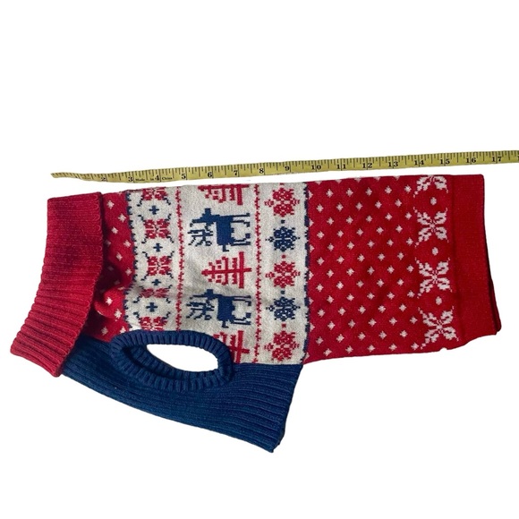 Dog Sweater - Vintage Vibe Holiday Reindeers Blueberry Pet S/M - Picture 4 of 11